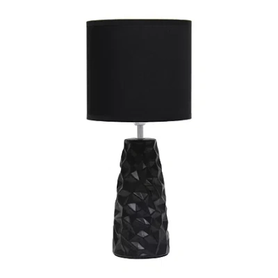 All The Rages Simple Designs Sculpted Ceramic Table Lamp In Black