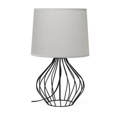 All The Rages Simple Designs Geometrically Wired Iron Table Lamp In Gray