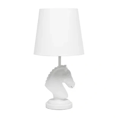 All The Rages Simple Designs Decorative Chess Horse Table Lamp In White