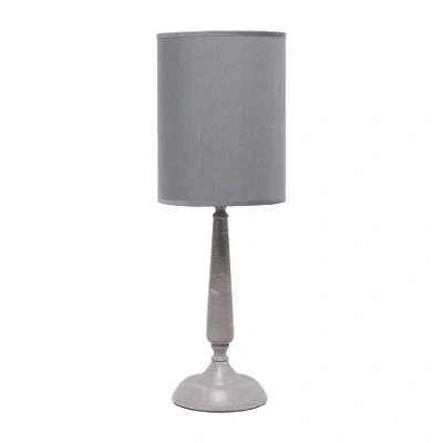All The Rages Simple Designs Traditional Candlestick Iron Table Lamp In Gray
