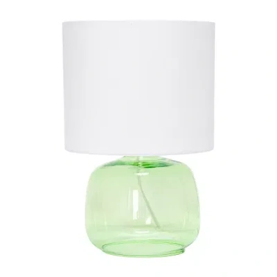 All The Rages Simple Designs Fabric Shade Glass Table Lamp In Green