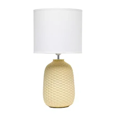 All The Rages Simple Designs Purled Texture Ceramic Table Lamp In Yellow