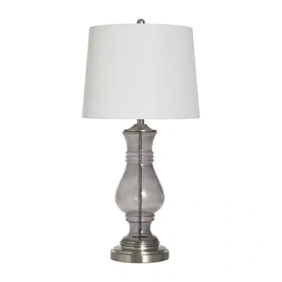 Stylecraft 32" Smoked Glass Table Lamp In Gray