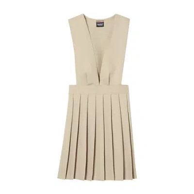 French Toast Big Girls V-neck Pleated Jumper In Animal Print