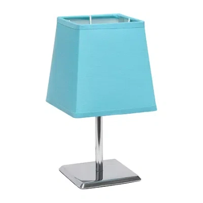 All The Rages Square Shade Metal Table Lamp In Blue