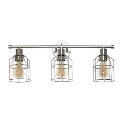 All The Rages Black Industrial Wired Vanity Light In Silver