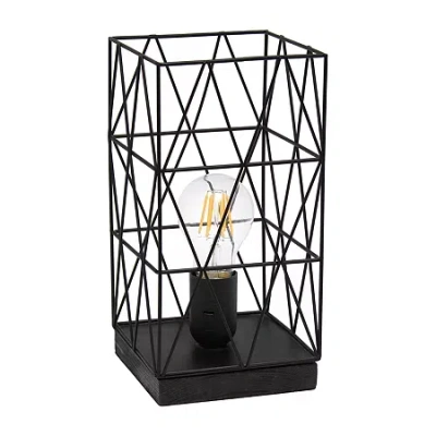 All The Rages Black Geometric Metal Table Lamp In Black