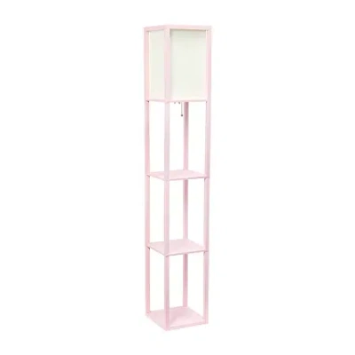 All The Rages Lalia Home Column Shelf Floor Lamp In Pink