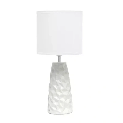 All The Rages Simple Designs Sculpted Ceramic Table Lamp In White