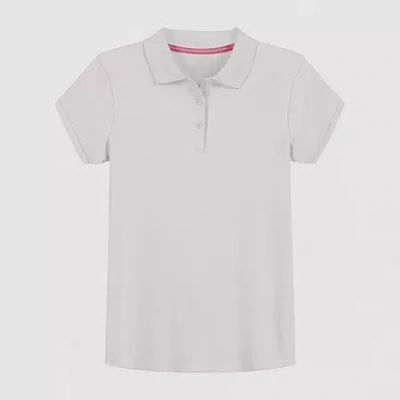 Izod Little & Big Kid Girls Short Sleeve Regular Fit Polo Shirt In White