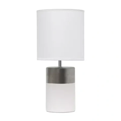 All The Rages Simple Designs Two Toned Porcelain Table Lamp In White