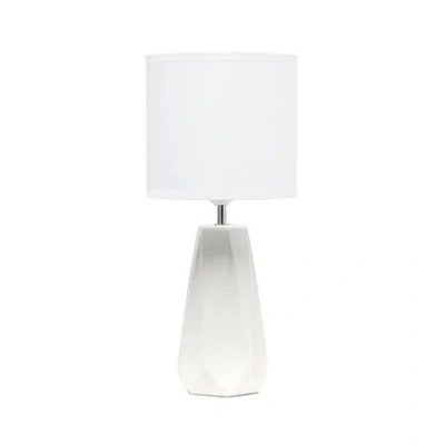 All The Rages Simple Designs Prism Ceramic Table Lamp In White