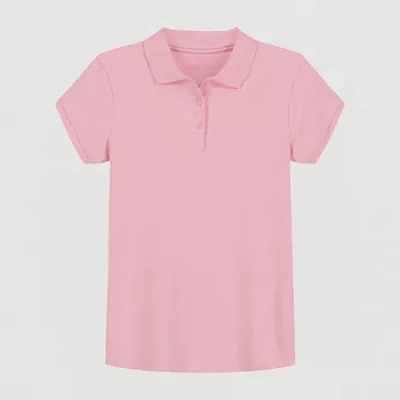 Izod Little & Big Kid Girls Short Sleeve Regular Fit Polo Shirt In Multi