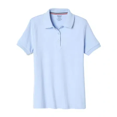 French Toast Toddler Girls Short Sleeve Regular Fit Polo Shirt In Blue