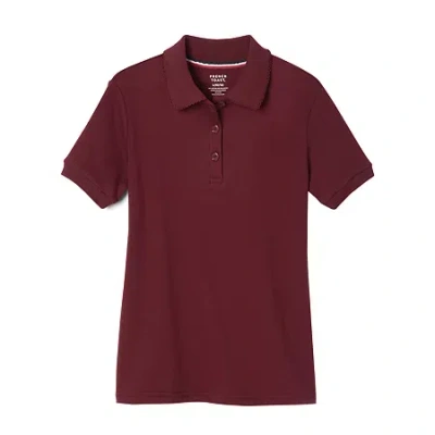 French Toast Toddler Girls Short Sleeve Regular Fit Polo Shirt In Red