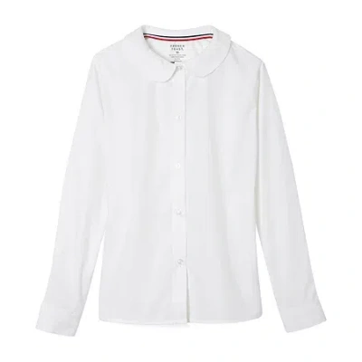 French Toast Little & Big Kid Girls Long Sleeve Fitted Regular Fit Button-down Shirt In White