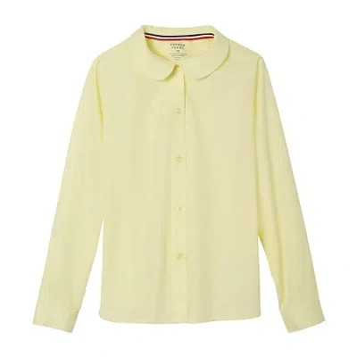 French Toast Little & Big Kid Girls Long Sleeve Fitted Regular Fit Button-down Shirt In Yellow