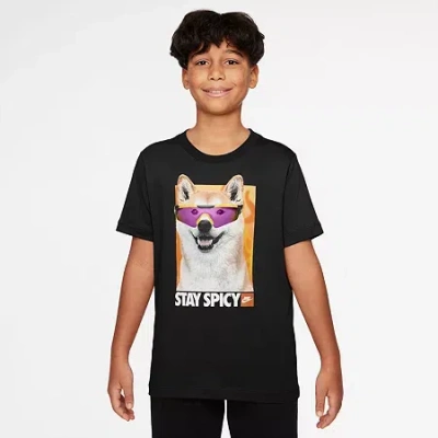 Nike Club Big Kid Unisex Crew Neck Short Sleeve Regular Fit Graphic T-shirt In Multi