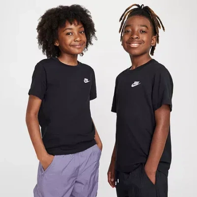 Nike Futura Big Kid Unisex Crew Neck Short Sleeve Regular Fit Graphic T-shirt In Black