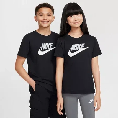 Nike Futura Big Kid Unisex Crew Neck Short Sleeve Regular Fit Graphic T-shirt In Black