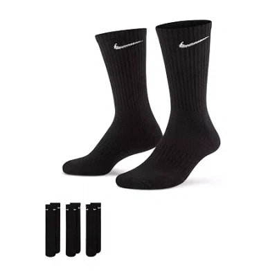 Nike Everyday Cushioned Unisex Adult 3 Pair Crew Socks In Black