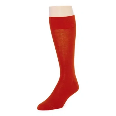 J. Ferrar Dress Mens 1 Pair Crew Socks In Red