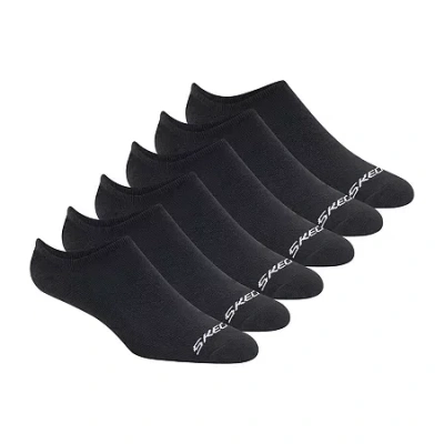 Skechers Sport Slip In Mens Multi-pack 6 Pair No Show Socks In Black