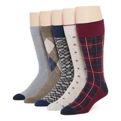 Stafford Casual Dress Mens 5 Pair Crew Socks In Multi