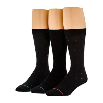 Stafford Super Soft Lux Mens 3 Pair Crew Socks In Black