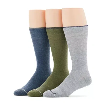 Stafford Casual Performance Mens 3 Pair Crew Socks In Multi