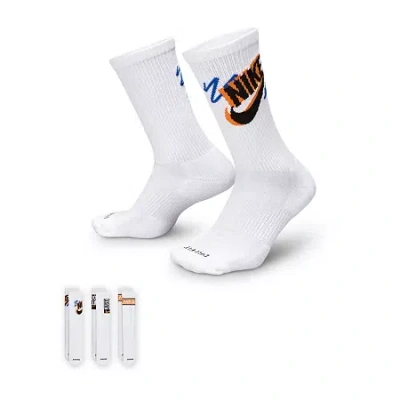 Nike Everyday Plus Athletic Unisex Adult 3 Pair Crew Socks In Multi