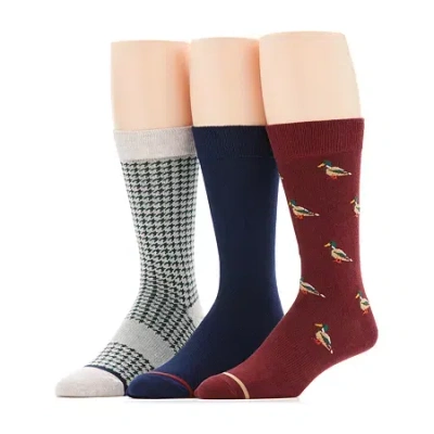 Stafford Super Soft Lux Mens 3 Pair Crew Socks In Multi