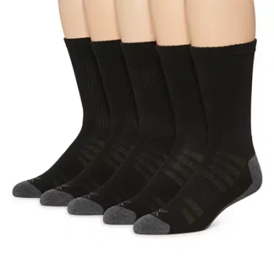 Xersion Running Mens 5 Pair Crew Socks In Black