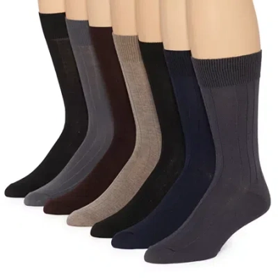 Van Heusen Mens 7 Pair Crew Socks In Multi