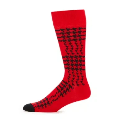 J. Ferrar Dress Mens 1 Pair Crew Socks In Red