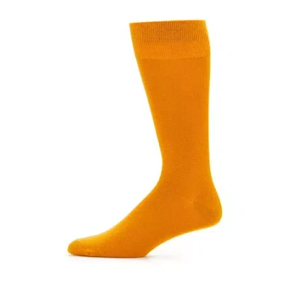 J. Ferrar Dress Mens 1 Pair Crew Socks In Orange