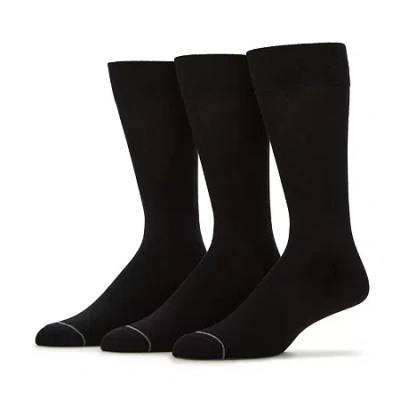 Stafford Super Soft Lux Mens 3 Pair Crew Socks In Black