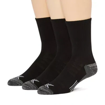 Xersion Running Mens 3 Pair Crew Socks In White
