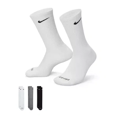 Nike Everyday Plus Cushioned Unisex Adult 3 Pair Crew Socks In White