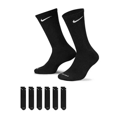 Nike Everyday Plus Cushioned Unisex 6 Pair Crew Socks In Black