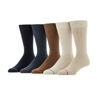 Stafford Casual Dress Cotton Mens 5 Pair Crew Socks In Neutral
