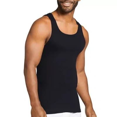 Jockey Cool + Durable Mens Scoop Neck Sleeveless 4 Pack Tank In Black