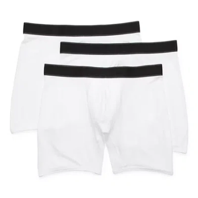 Stafford Super Soft Mens 3 Pack Boxer Briefs 301702 In White