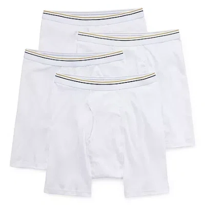 Stafford Cotton Mens Big And Tall 4 Pack Boxer Briefs 302866 In White