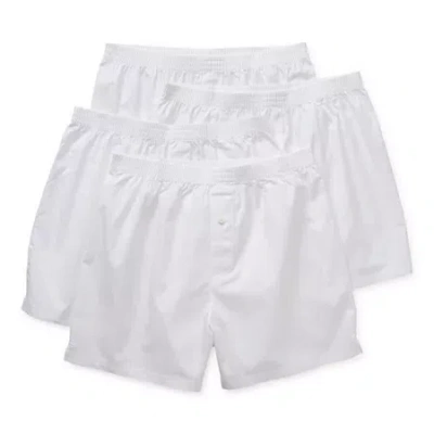 Stafford Woven Mens 4 Pack Boxers 305919 In White