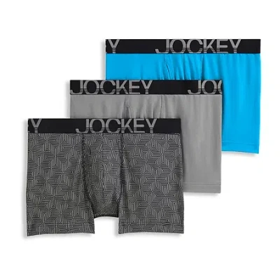 Jockey Active Stretch Mens 3 Pack Boxer Briefs 8797 In Multi