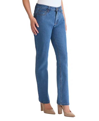Jones New York Petite Madison Straight Ankle Jeans In Blue