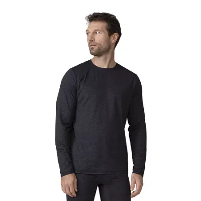 Free Country Mens Cloud Knit Crew Neck Long Sleeve Thermal Shirt In Black
