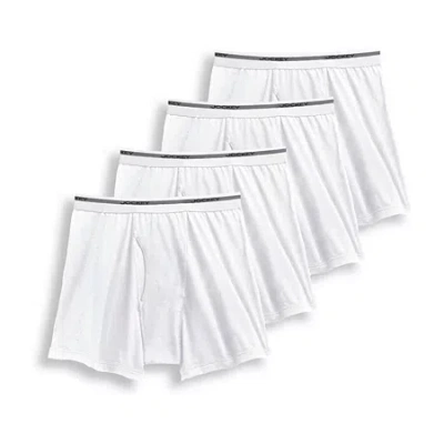 Jockey Cotton Bonus Pack Mens 4 Pack Boxer Briefs 9877 In White