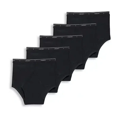 Jockey Cotton Bonus Pack Mens 5 Pack Briefs 9865 In Black